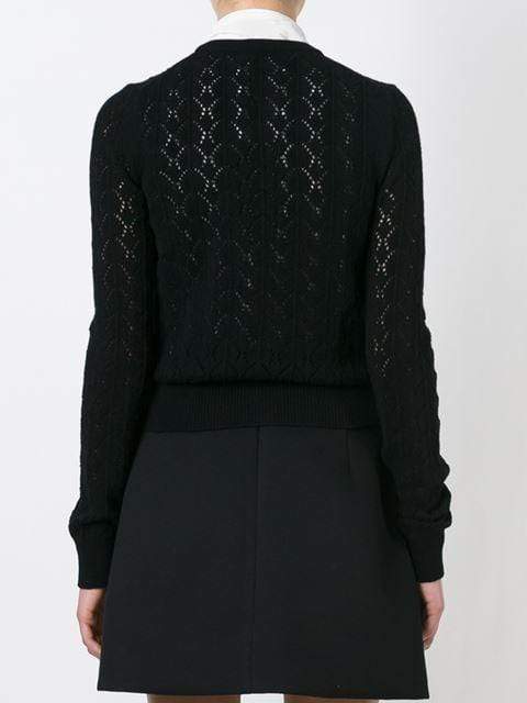 DOLCE & GABBANA-Lattice Crewneck Cardigan-