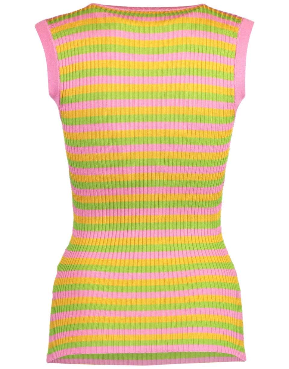 DOLCE & GABBANA-Striped Ribbed Racerback Tank-
