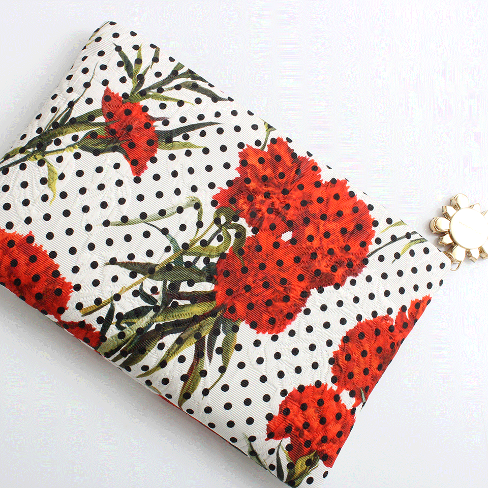 DOLCE & GABBANA-Zip Top Pouch-POLKADOT