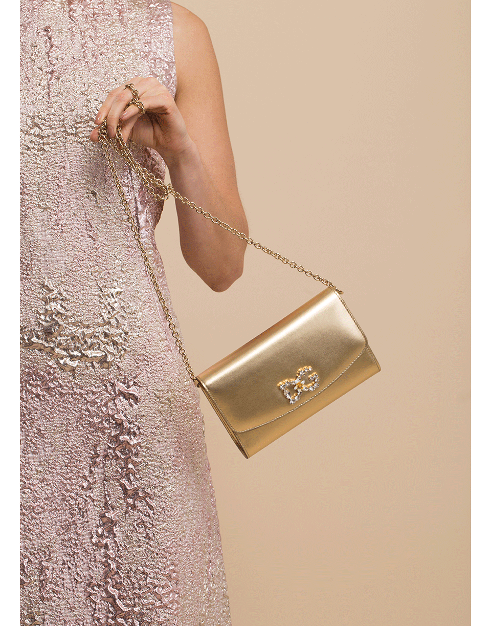 DOLCE & GABBANA-Micro Crossbody Bag-GOLD