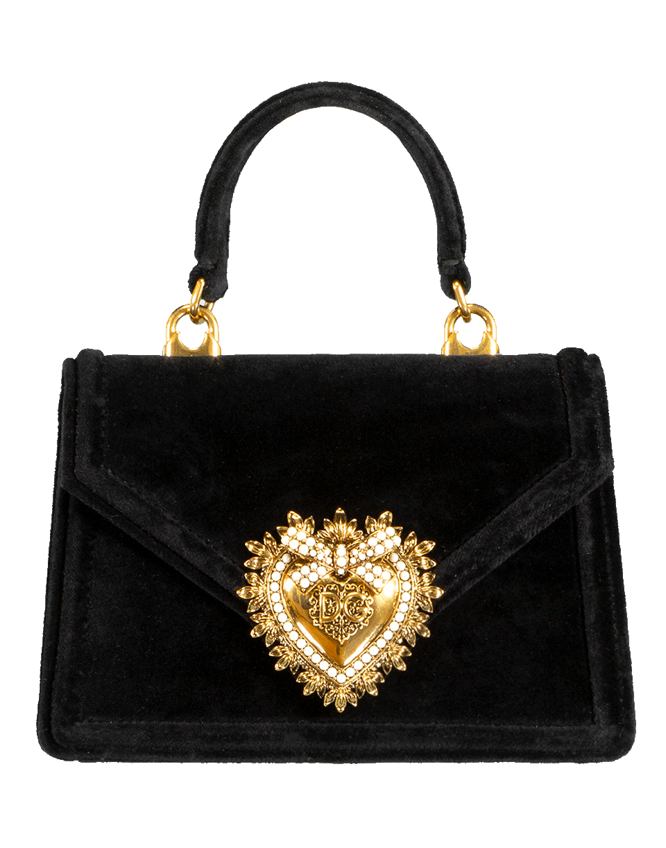 Dolce & Gabbana パーティーバッグ 黒 ベルベット Large Devotion bag in quilted nappa leather in Black for Women