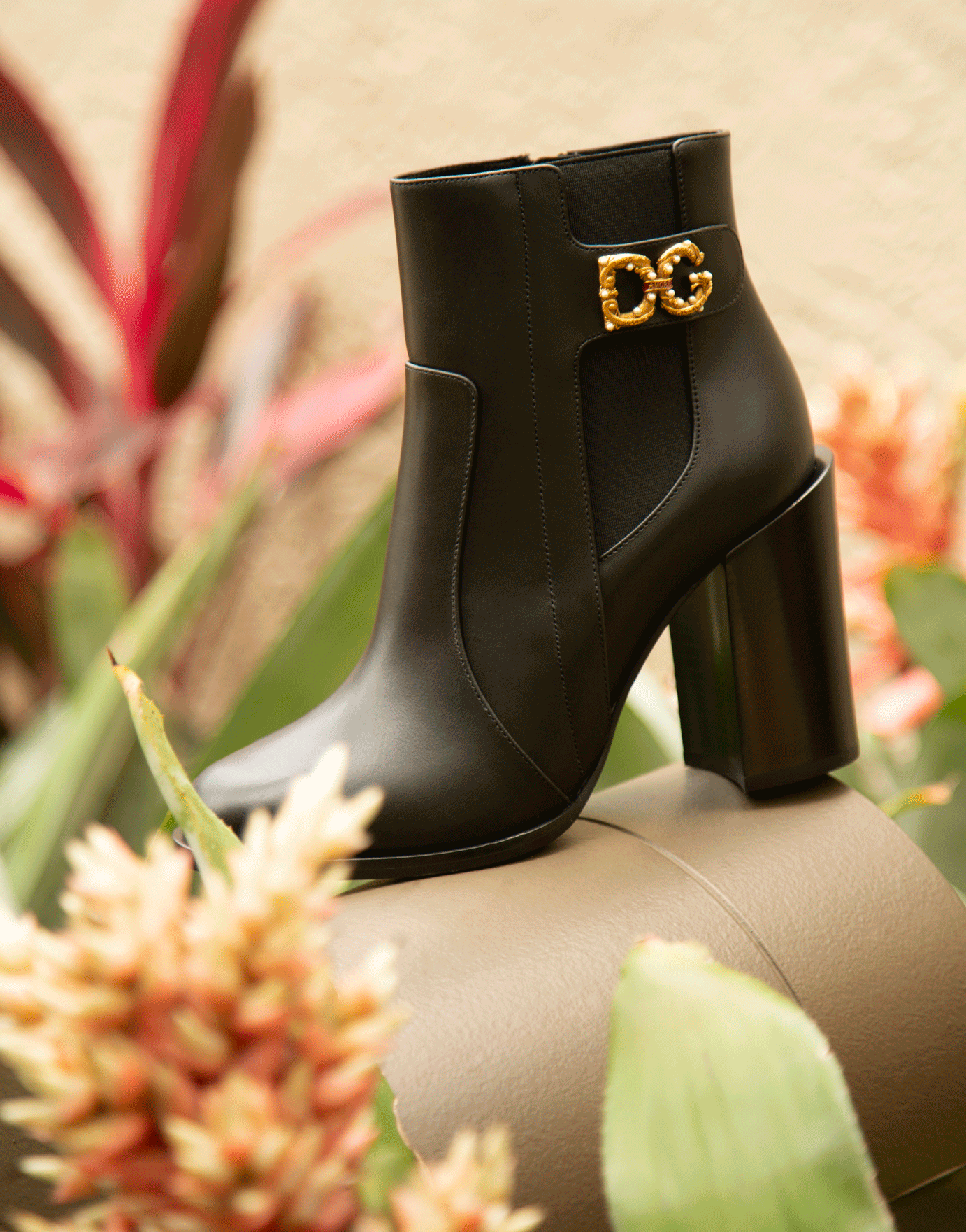 DOLCE & GABBANA-Block Heel Bootie-