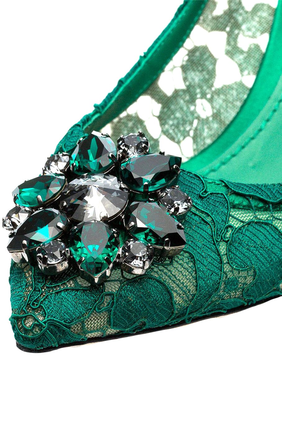 DOLCE & GABBANA-Lace Heel with Brooch-