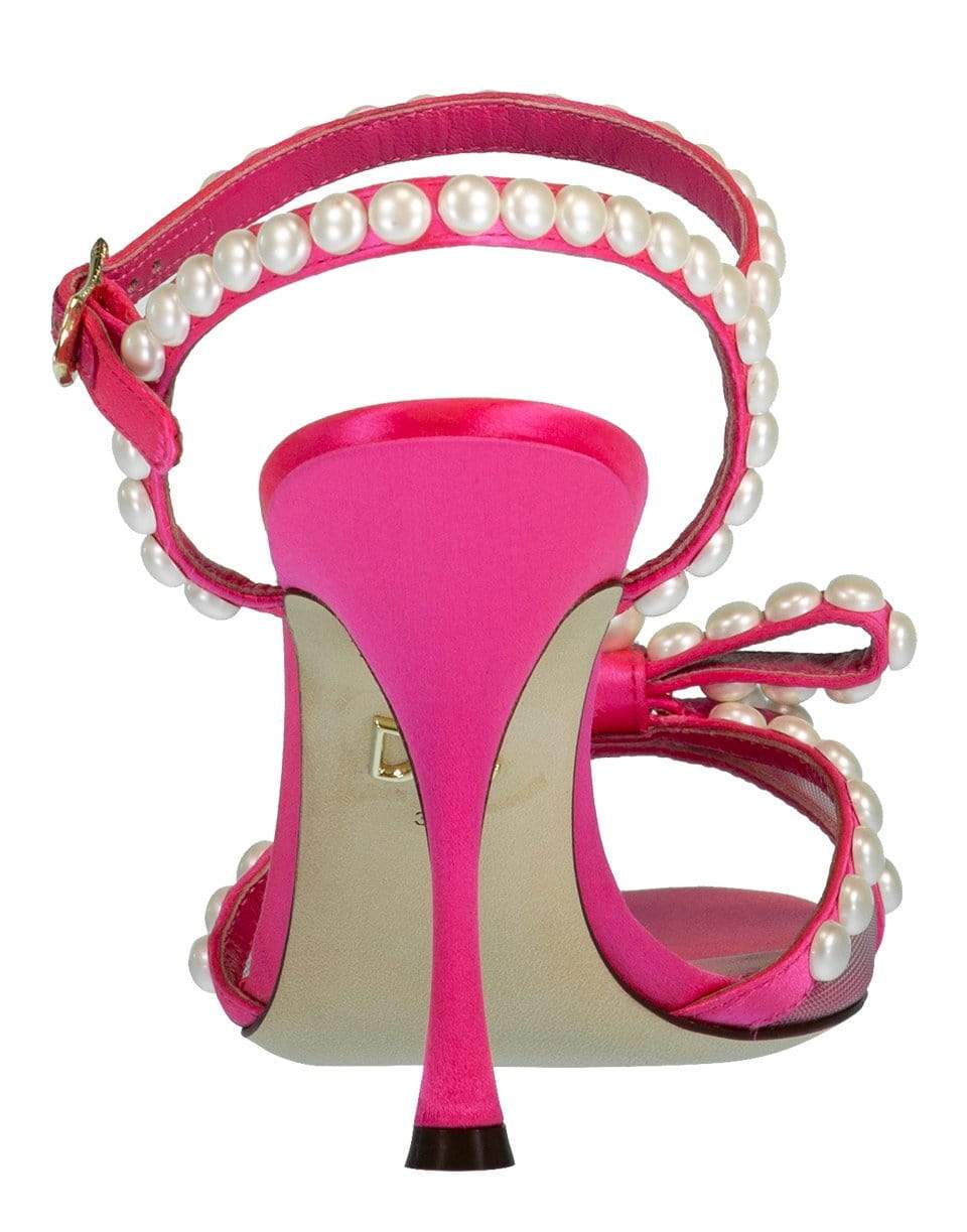 DOLCE & GABBANA-Pearl and Crystal Embellished Bow Sandals-