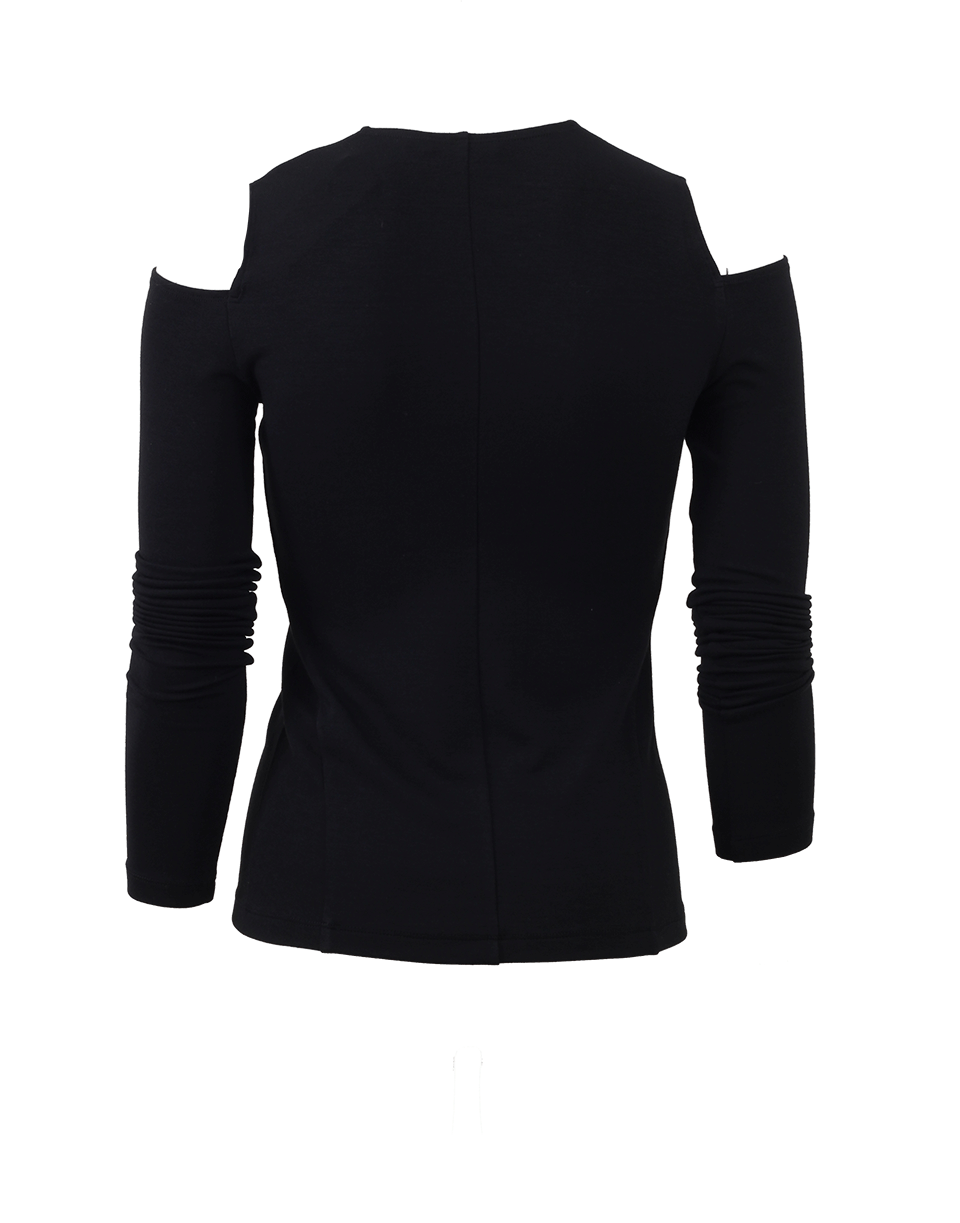 DONNA KARAN-Cold Shoulder Top-