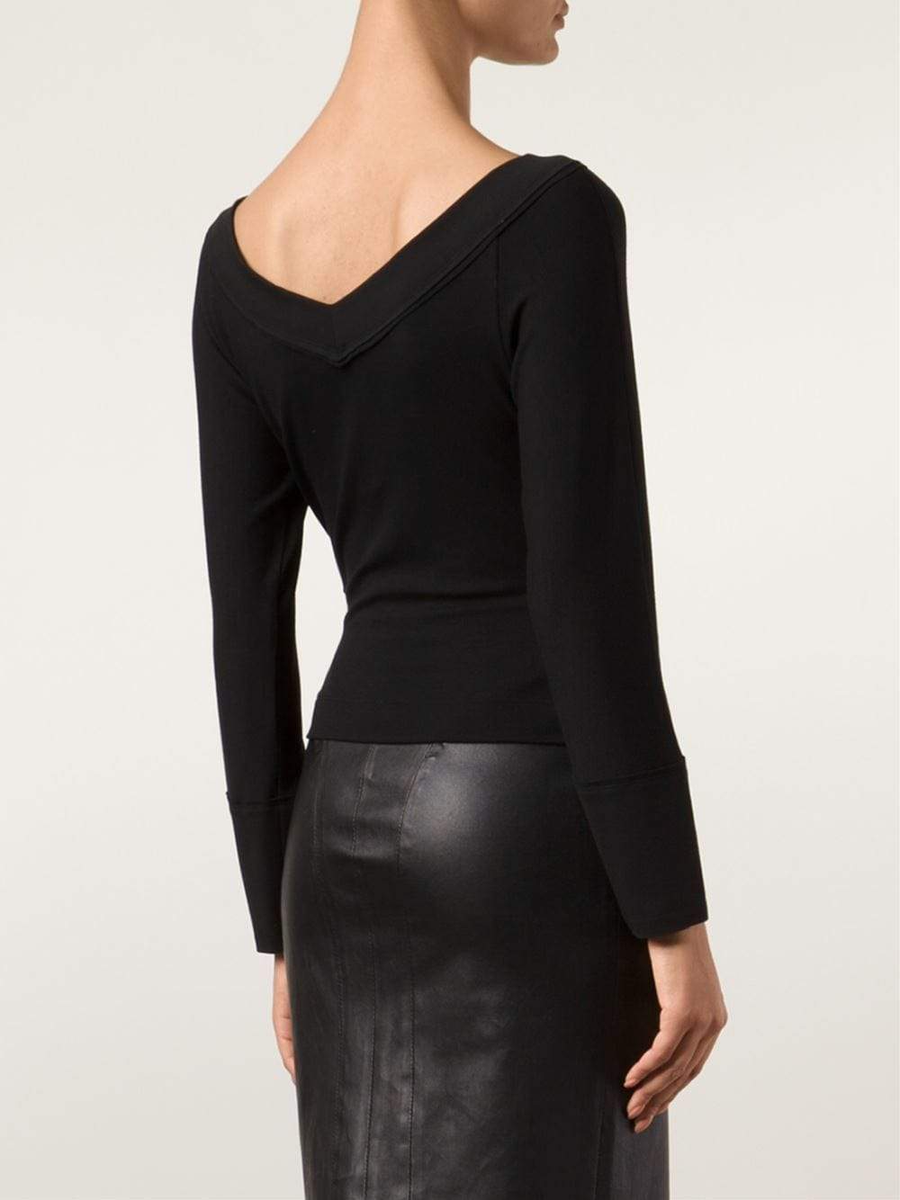 DONNA KARAN-V-Back Top-
