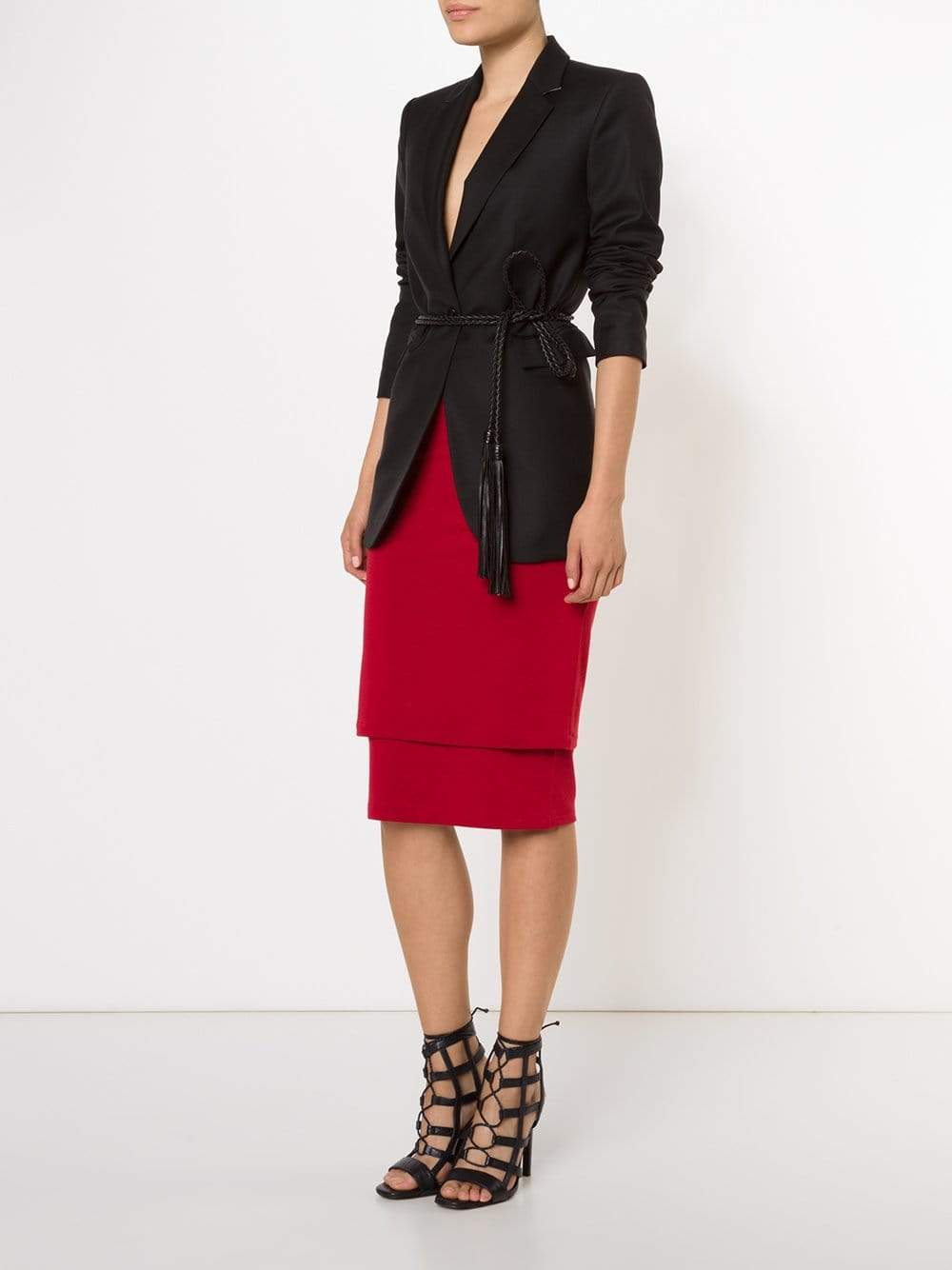 DONNA KARAN-Double Layer Tube Skirt-
