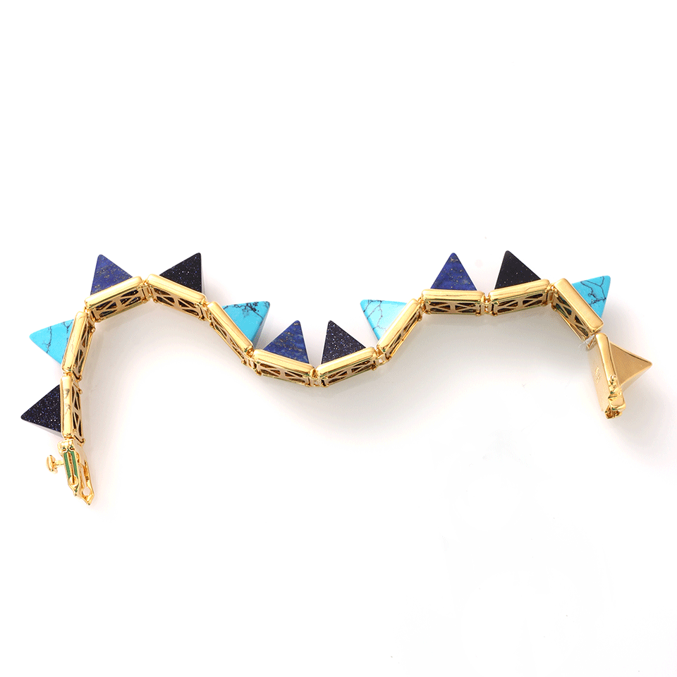 EDDIE BORGO-Gemstone Pyramid Bracelet-GLD/MLTI