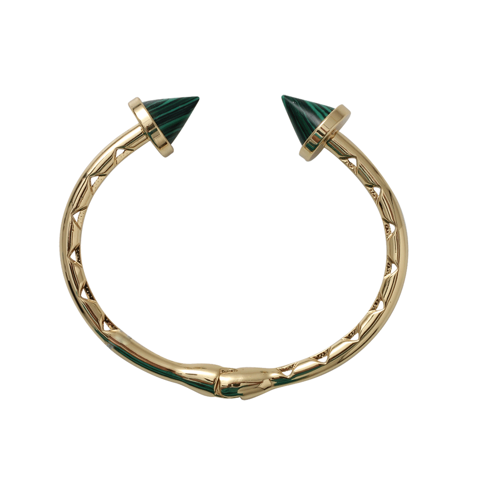 EDDIE BORGO-Inlaid Bi-Cone Hinged Cuff-GLD/MALA