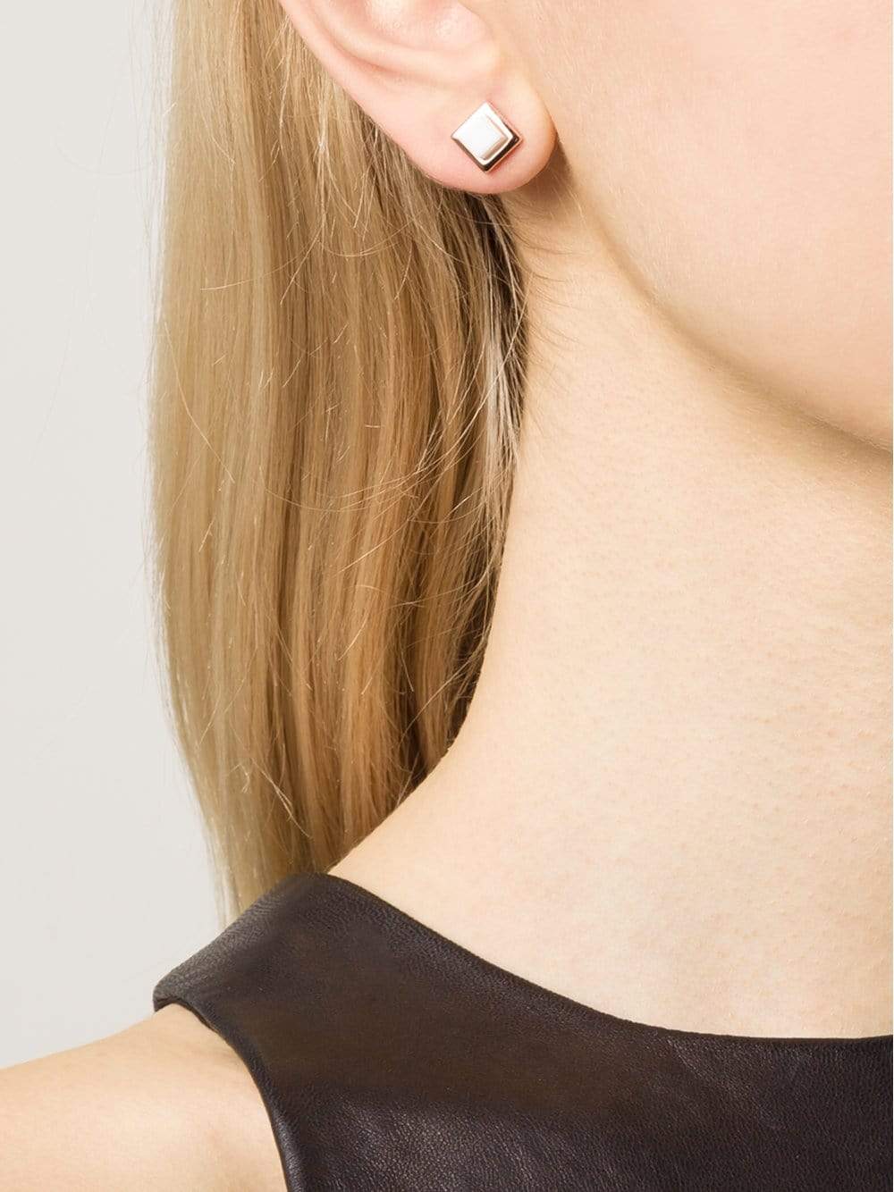 EDDIE BORGO-Small Gemstone Cube Stud-RSE/GLD