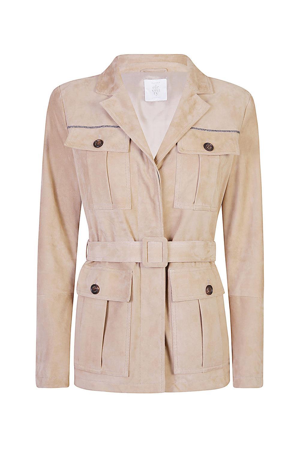 Belted Trench Jacket-SAND-46-CLOTHINGCOATTRENCH-ELEVENTY