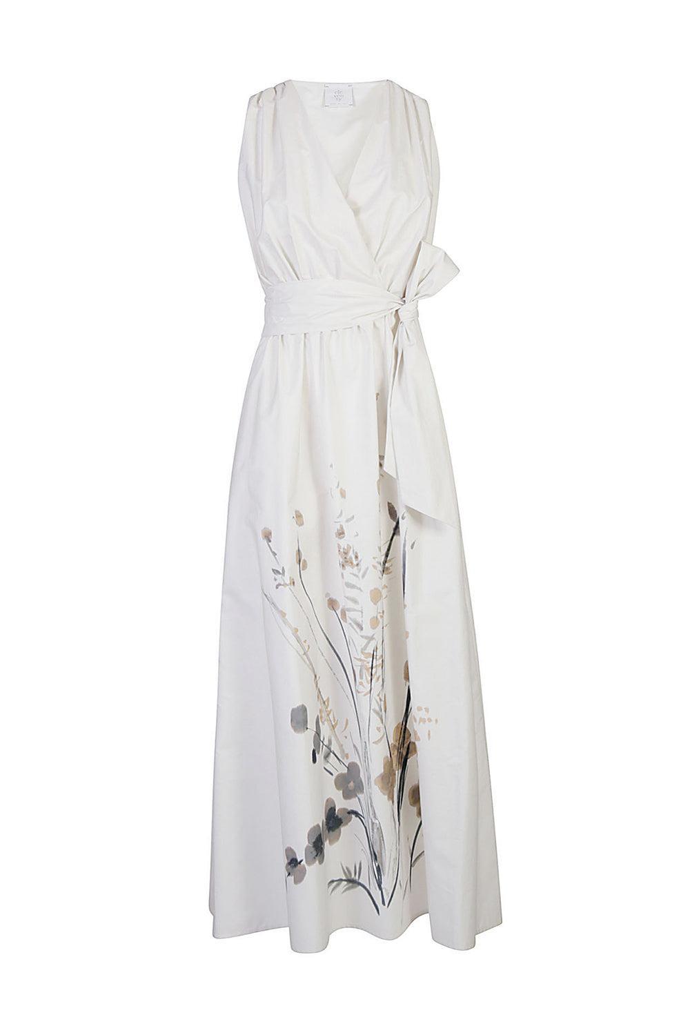 Sleeveless Tie Waist Dress-WHITEDNM-42-CLOTHINGDRESSCASUAL-ELEVENTY