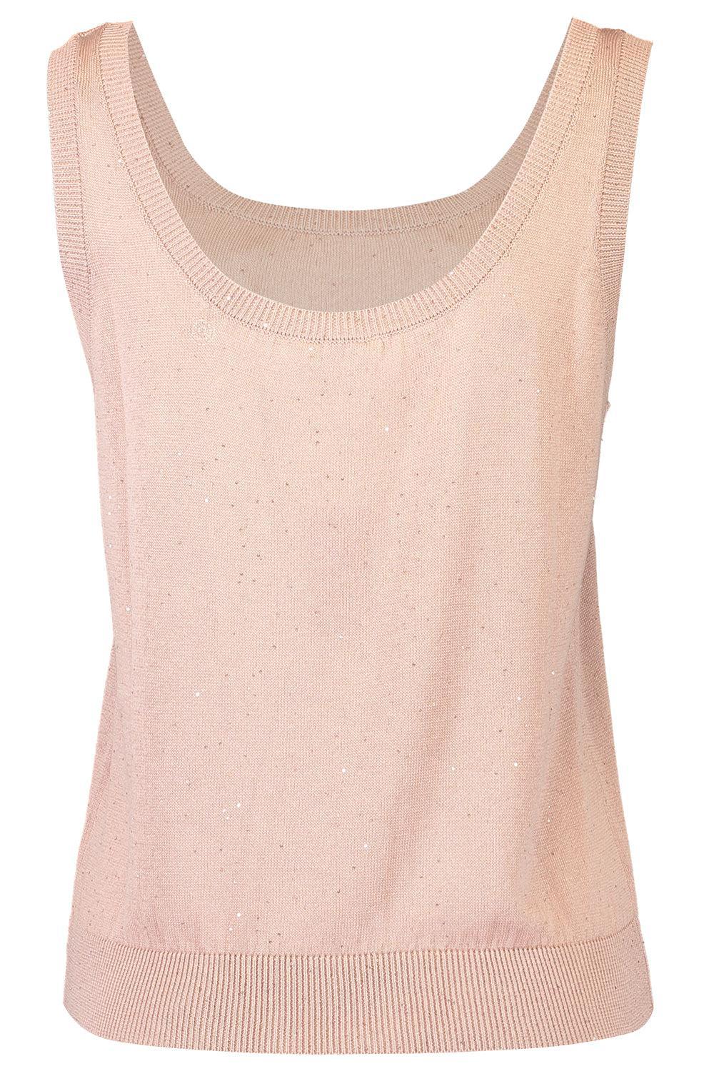 Scoop NeckTank-NUDE-XS-CLOTHINGTOPTANK-ELEVENTY