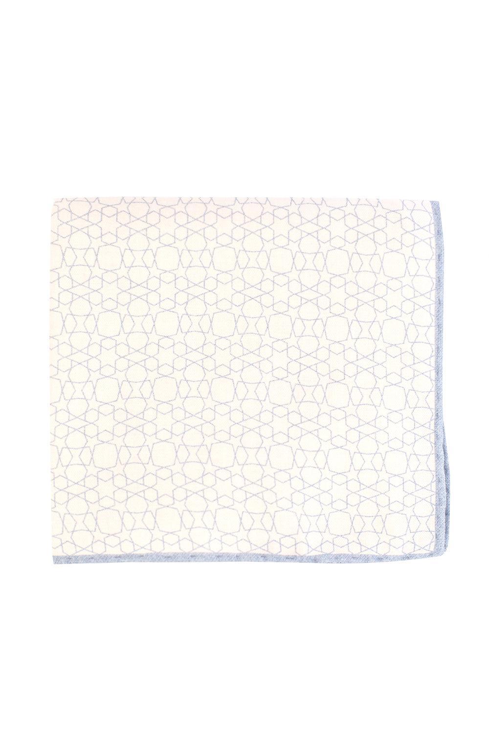 Pocket Square - Blue Ivory Star-BLUEIVOR-MENSACCESSORIESPOCKET SQUARE-ELEVENTY