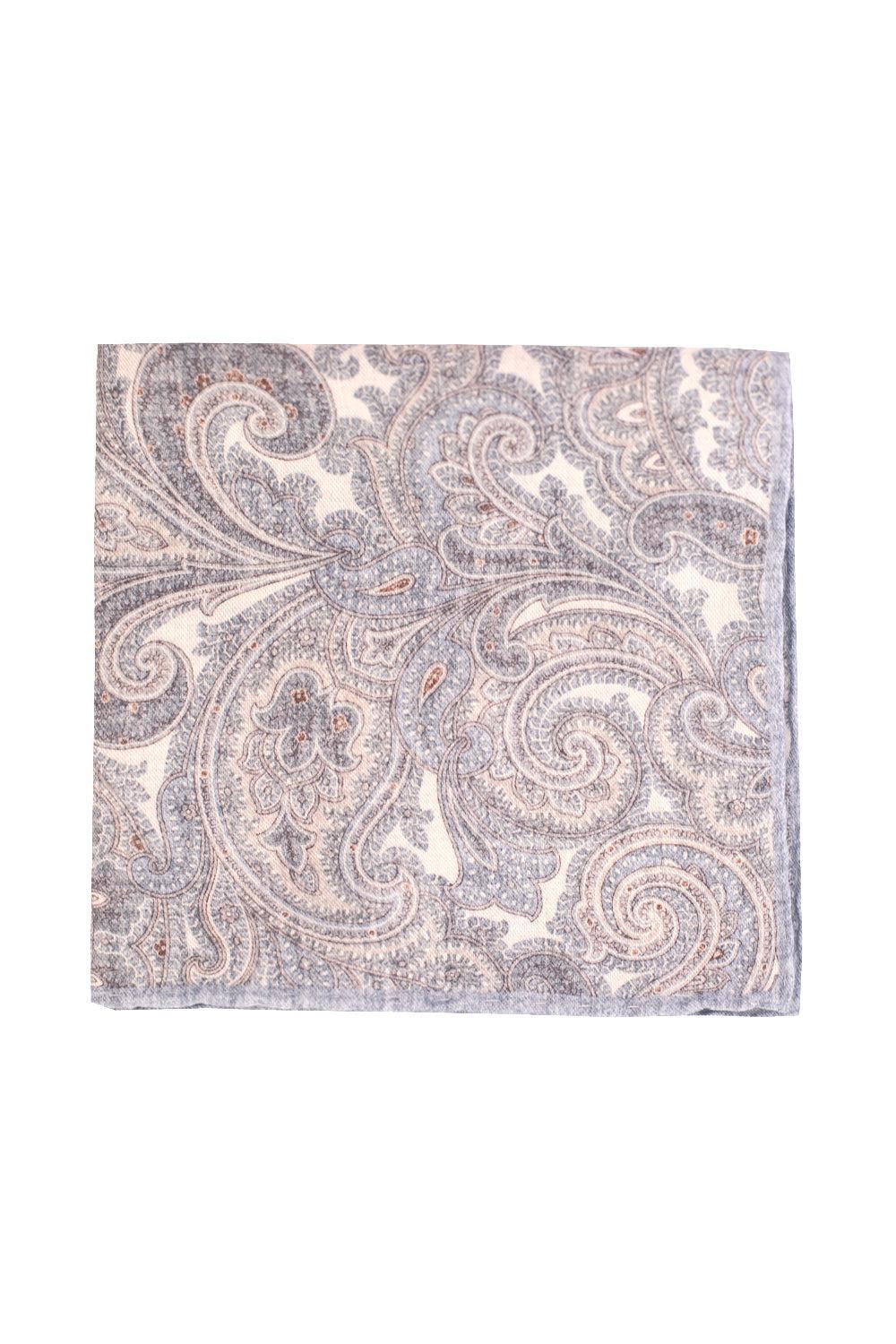Pocket Square - Denim Paisley-DNMRDGY-MENSACCESSORIESPOCKET SQUARE-ELEVENTY