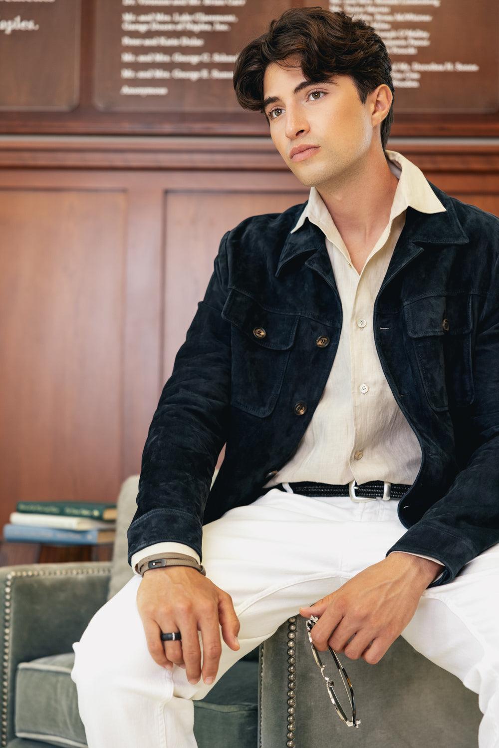 Suede Shirt Jacket-BLUE-48-MENSCLOTHINGJACKET-ELEVENTY