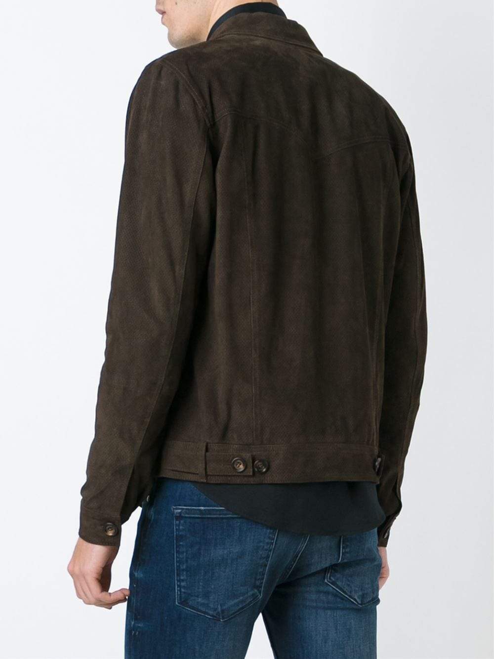 ELEVENTY-Perforated Suede Jacket-