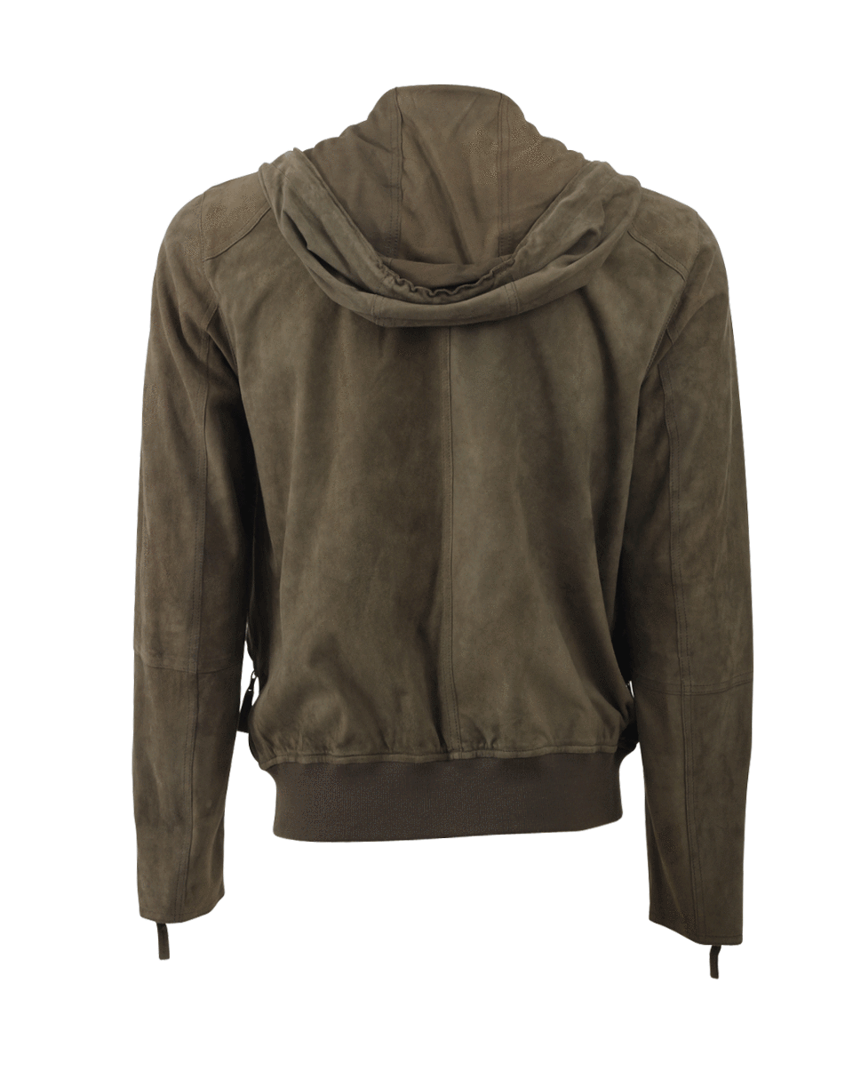 ELEVENTY-Hooded Suede Jacket-