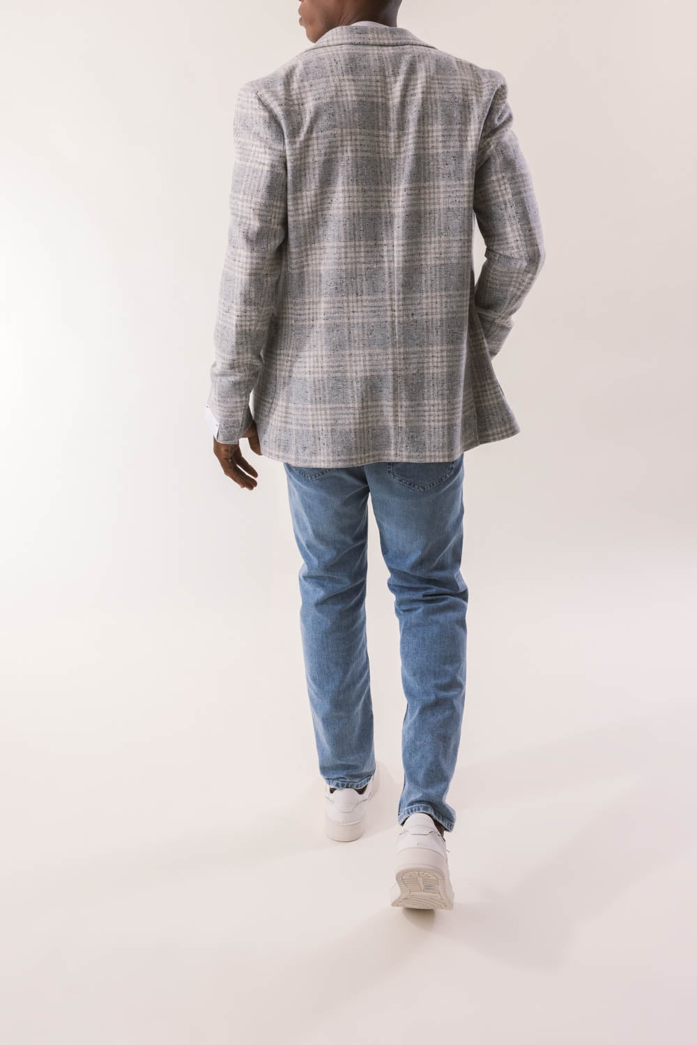 ELEVENTY-Single Breast Soft Jacket - Light Gray Melange-