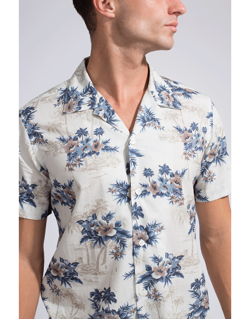 ELEVENTY-Floral Bowling Shirt-