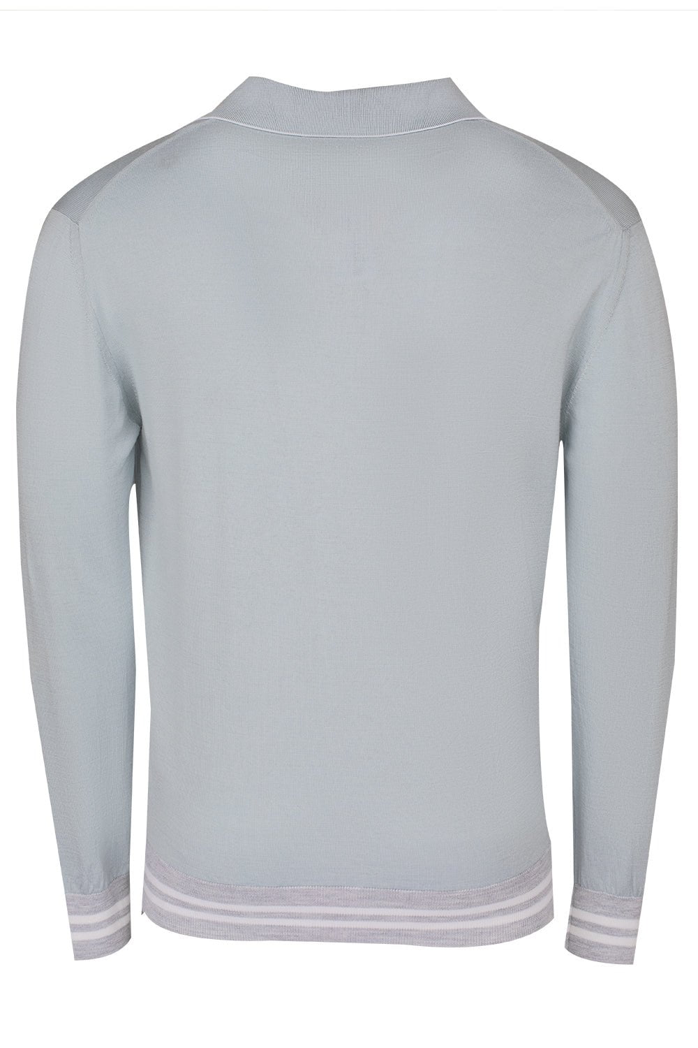 ELEVENTY-Half Zip Polo - Denim-