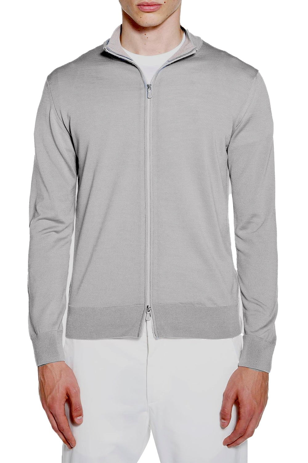 ELEVENTY-Full-Zip Sweater - Grey Sand-