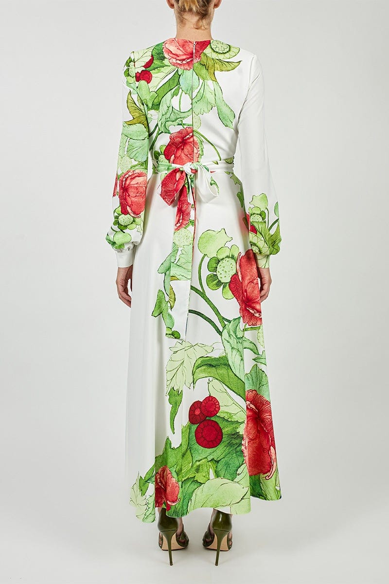 ELIE SAAB-Printed Cady Long Dress-