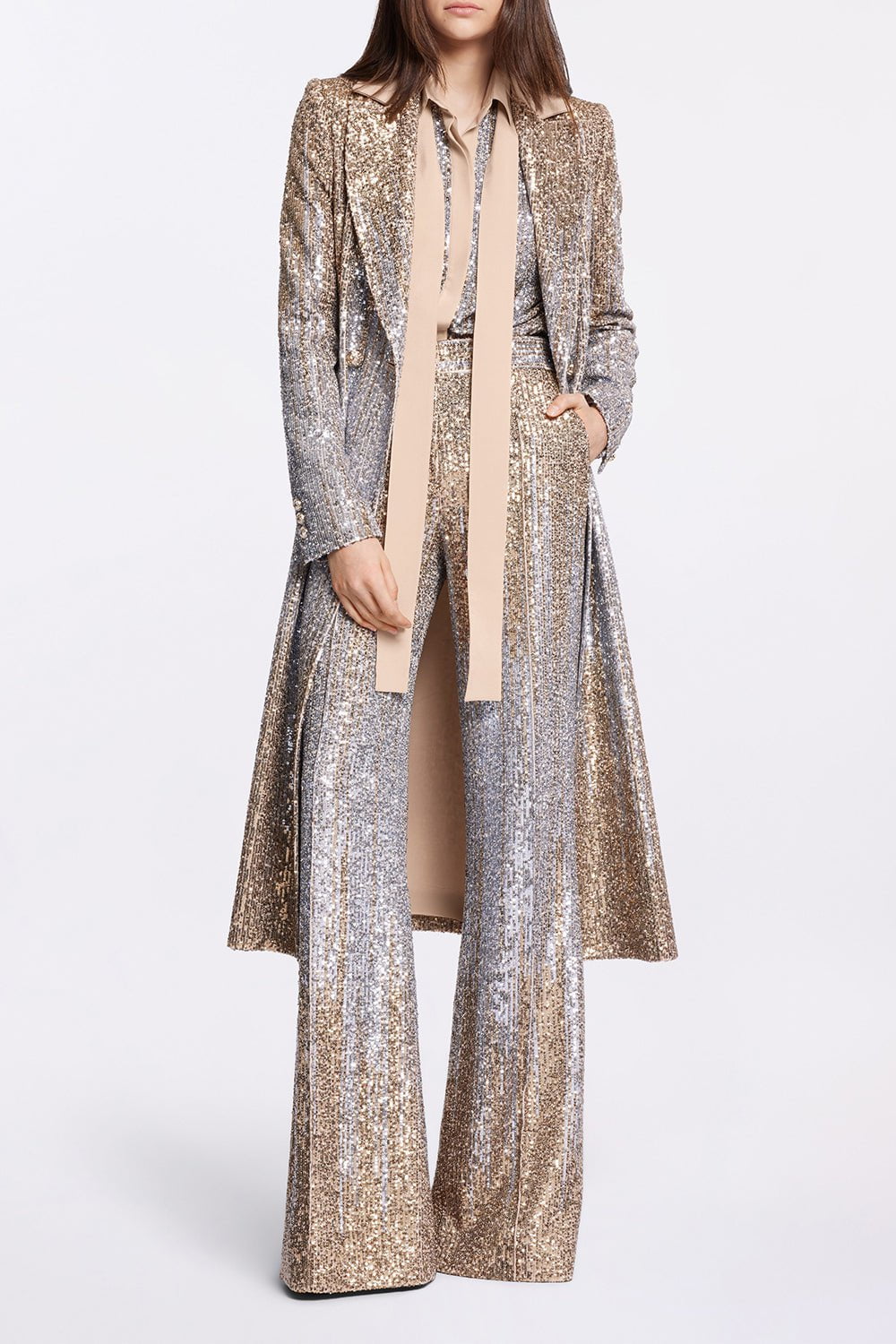 ELIE SAAB-Sequin Embroidered Pants-