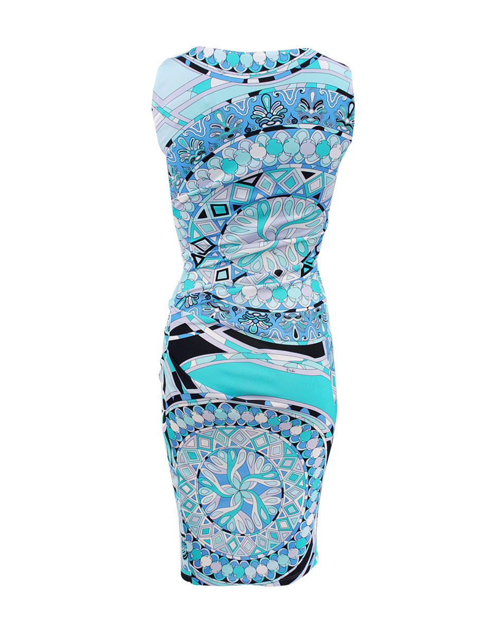 EMILIO PUCCI-Sleeveless Fitted Ruched Side Dress-