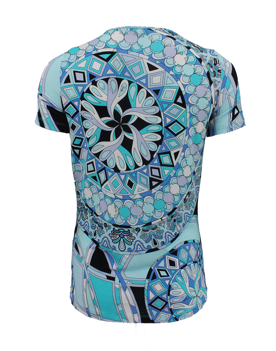 EMILIO PUCCI-Short Sleeve Cowl Neck Top-