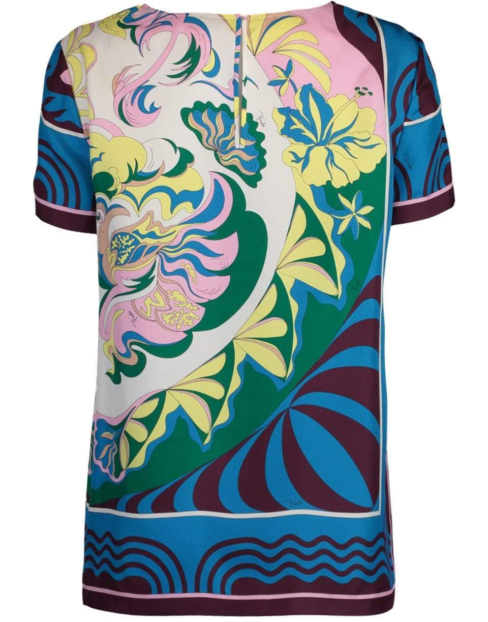 EMILIO PUCCI-Short Sleeve Printed Boxy Top-