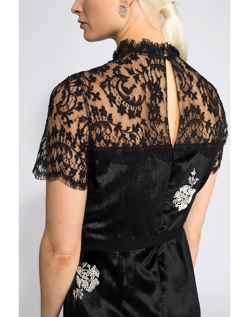 ERDEM-Keni Shift Dress-BLK/WHT