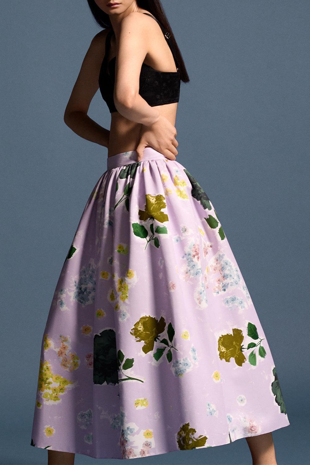 Gathered Midi Skirt-MRGFLILA-2-CLOTHINGSKIRTMIDI-ERDEM
