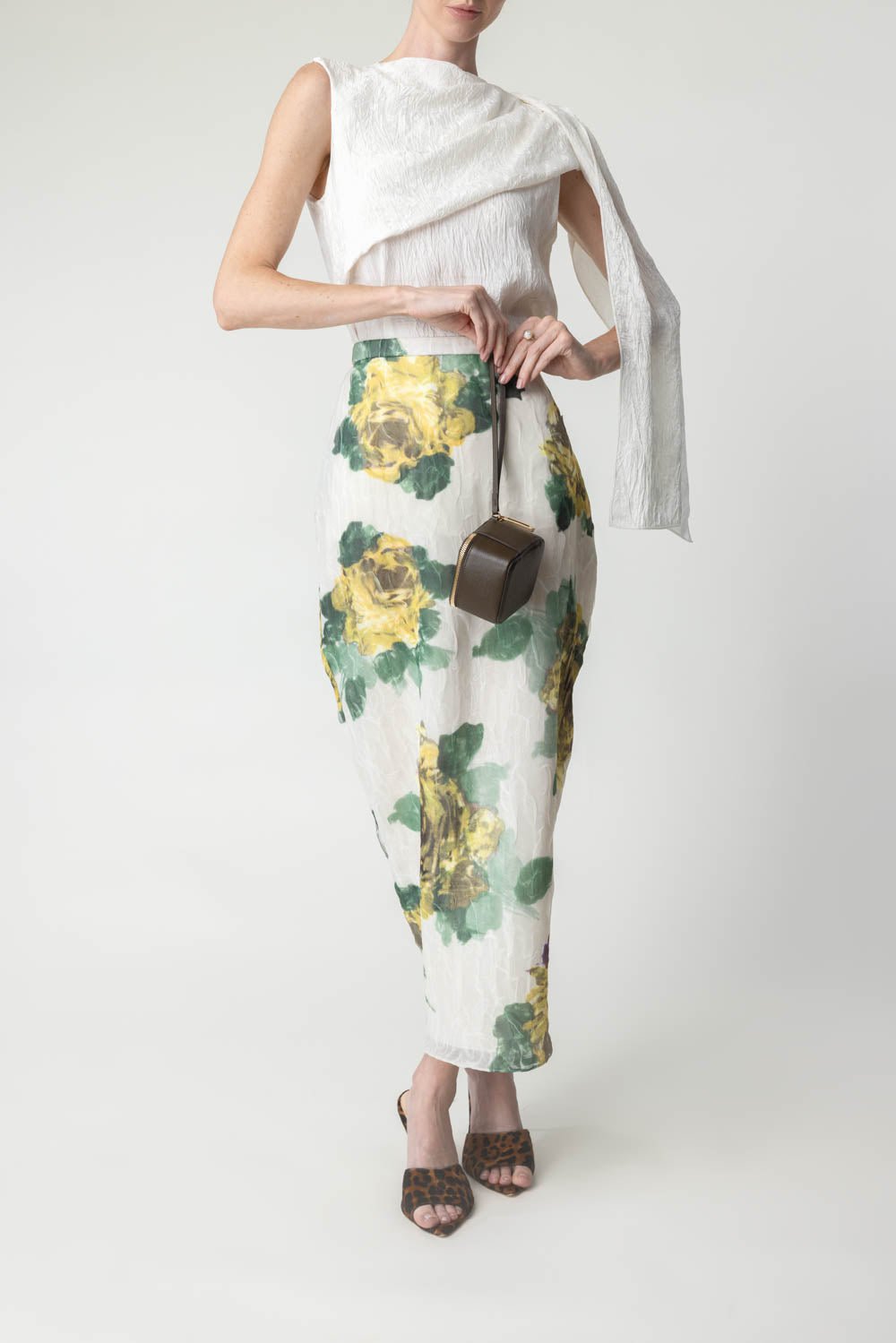 ERDEM-Floral Slip Midi Skirt-