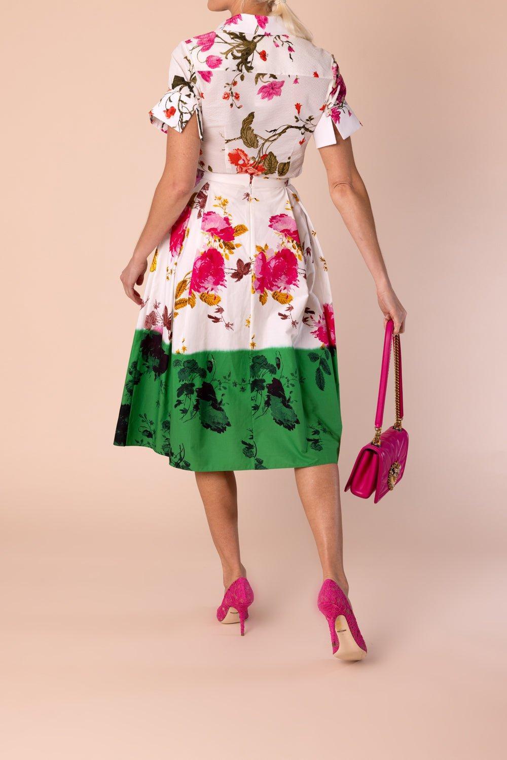 ERDEM-Flared Cuff Short Sleeve Top-