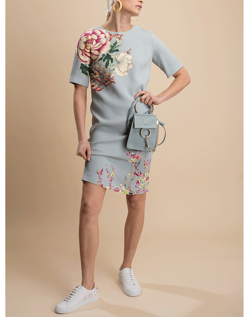 ETRO-Light Blue Shift Dress-