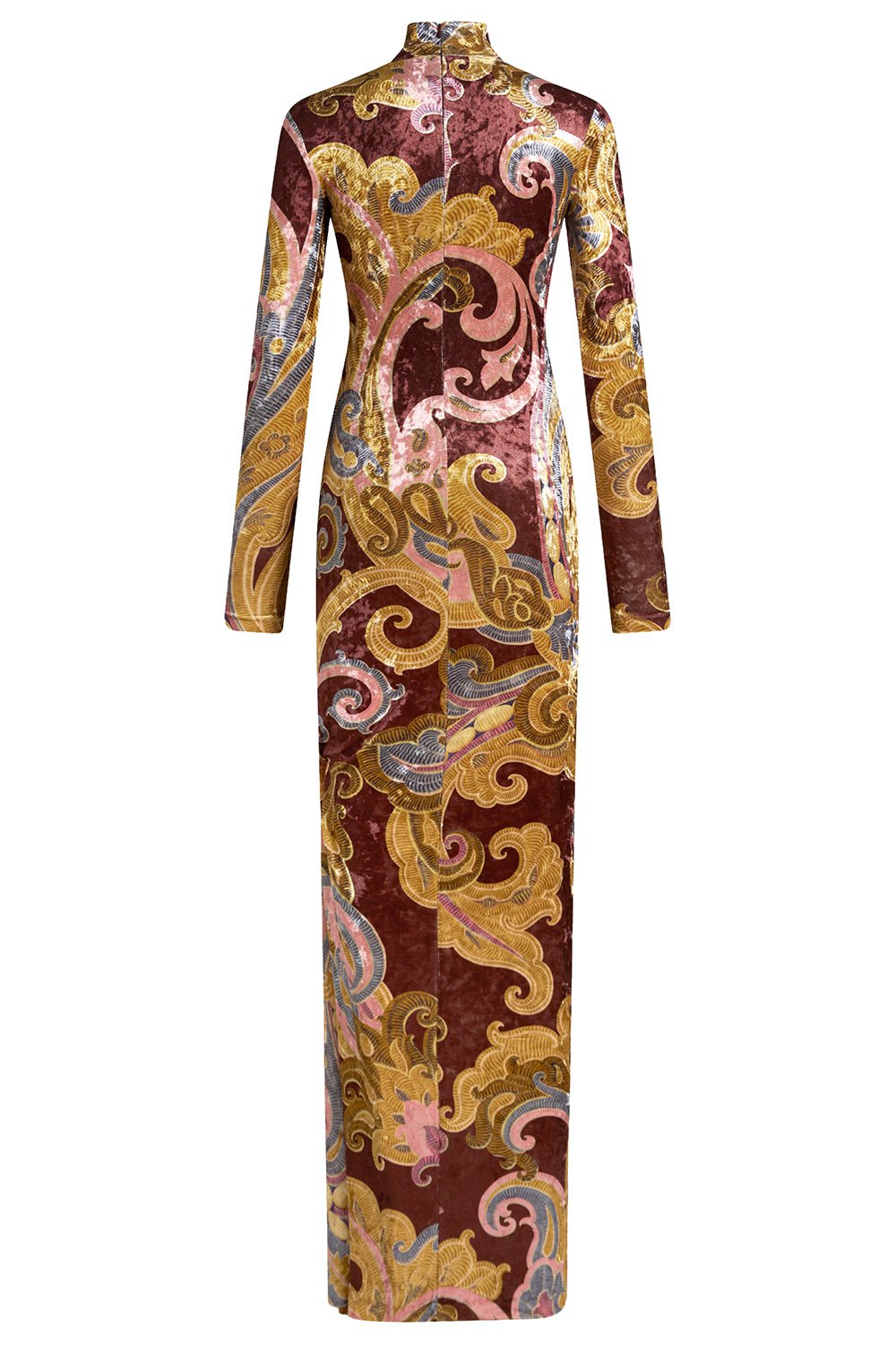 ETRO-Turtleneck Long Sleeve Gown-