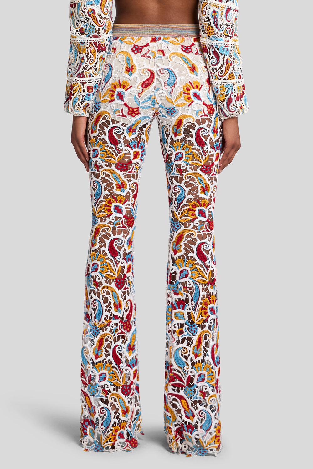 Crochet Trousers-WH/MULT-40-CLOTHINGPANTWIDE LEG-ETRO