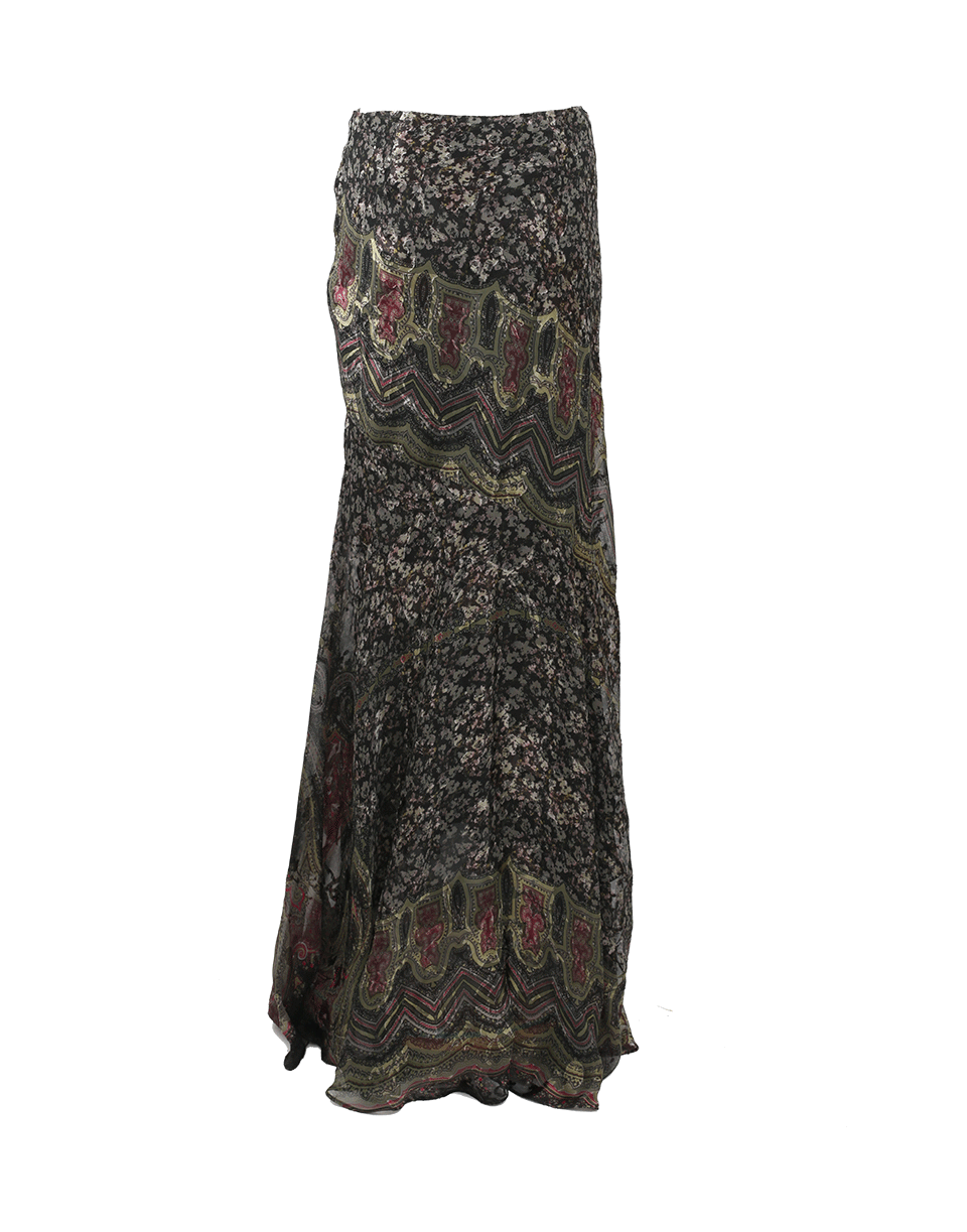 ETRO-Printed Maxi Skirt-OLIVE