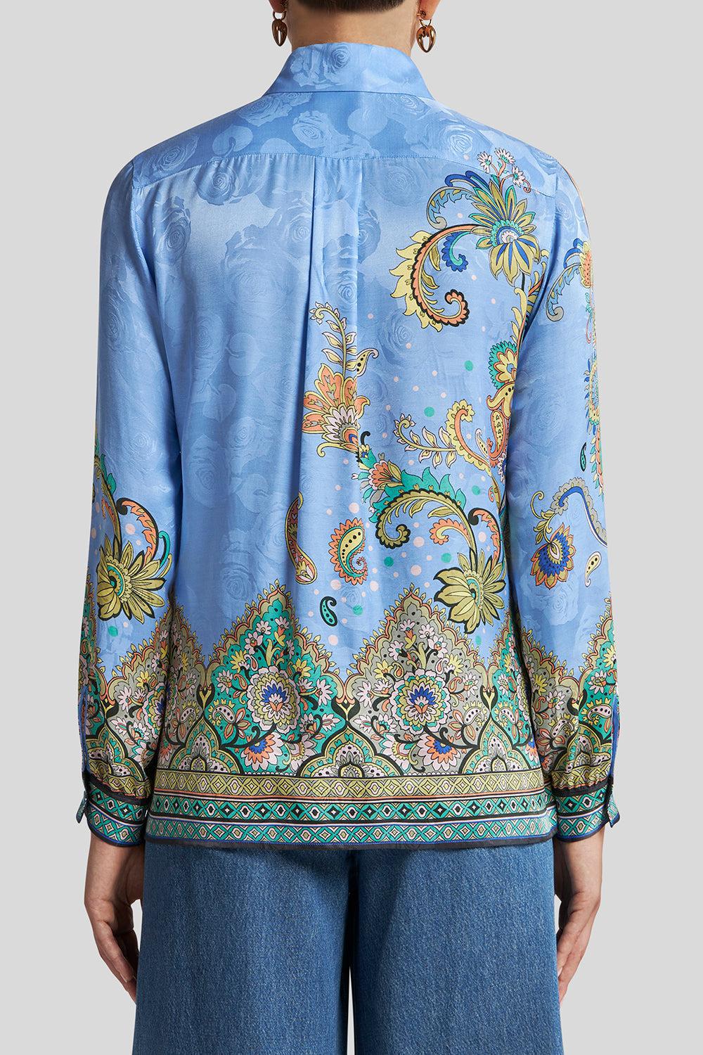 Printed Blouse - Blue-BLUE-40-CLOTHINGTOPBLOUSE-ETRO
