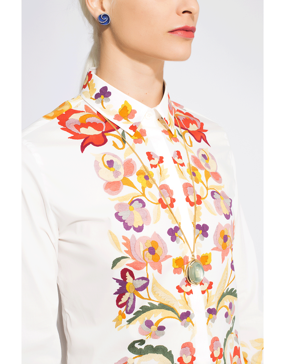 ETRO-Printed Cotton Mini Shirt-