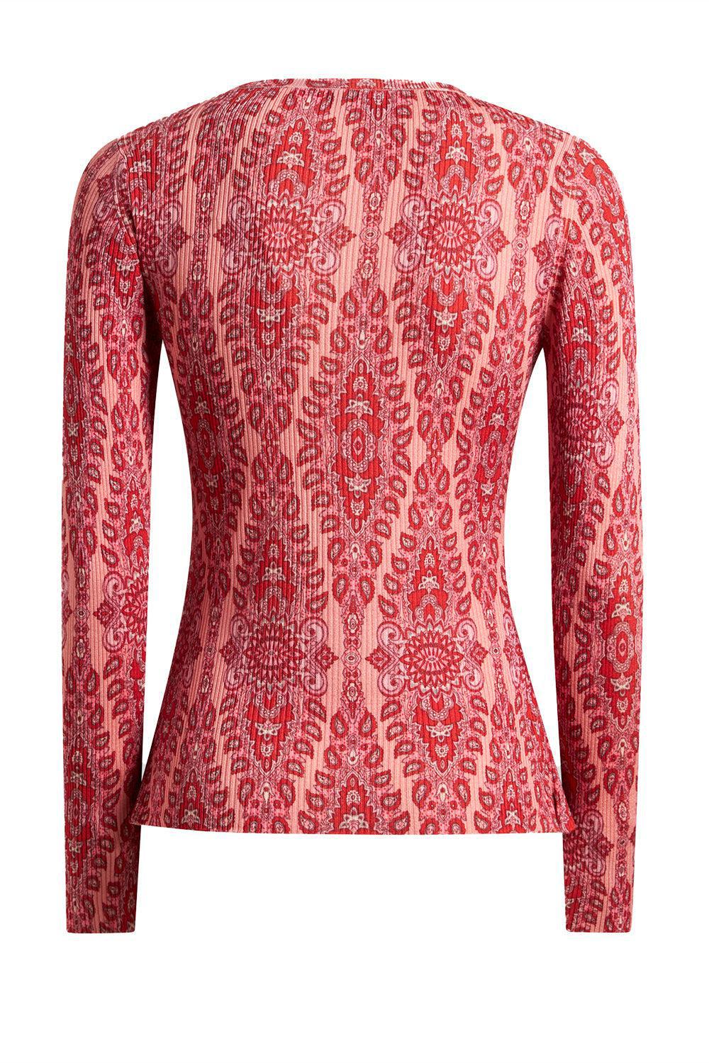 LONG SLEEVE VNECK SWEATER-PINK-40-CLOTHINGTOPKNITS-ETRO