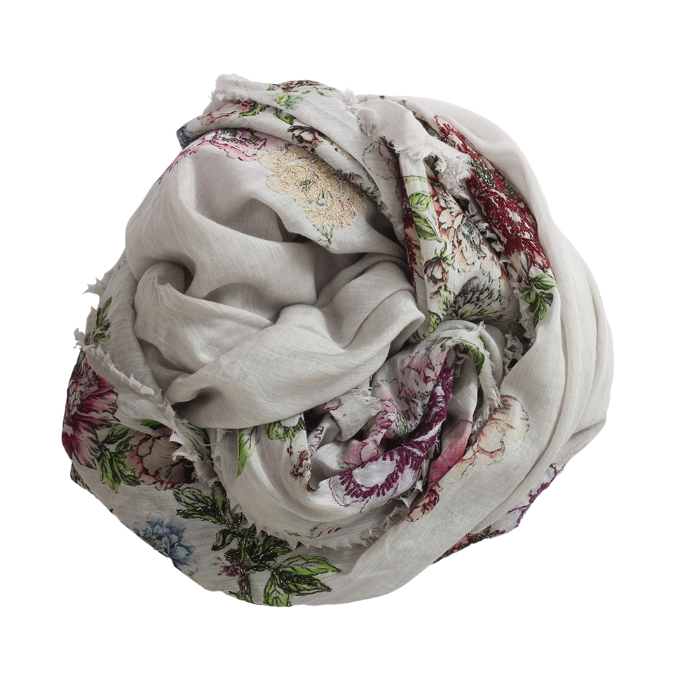 FALIERO SARTI-Klevan Flower Scarf-LT GREY