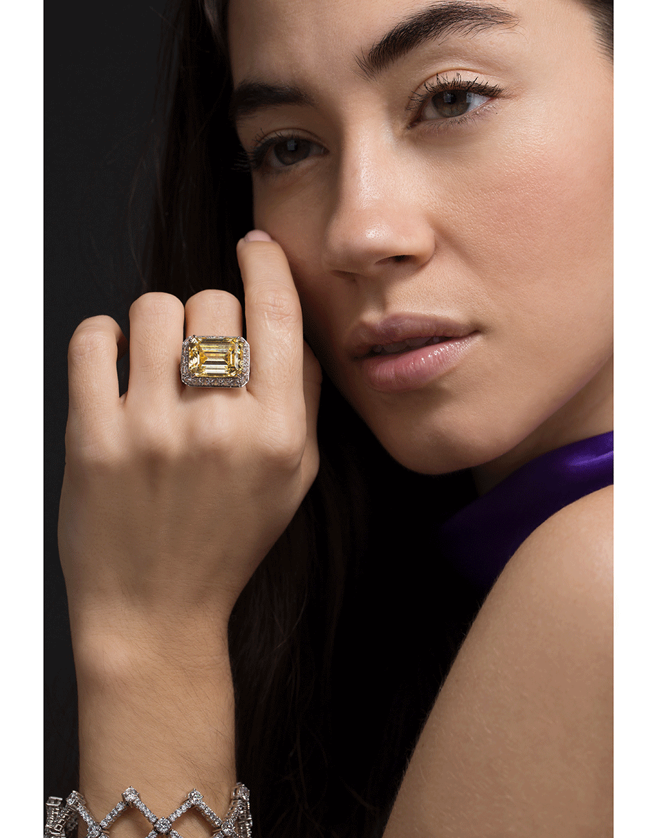 FANTASIA by DESERIO-Pave Asscher Cut Ring-W14KCANC