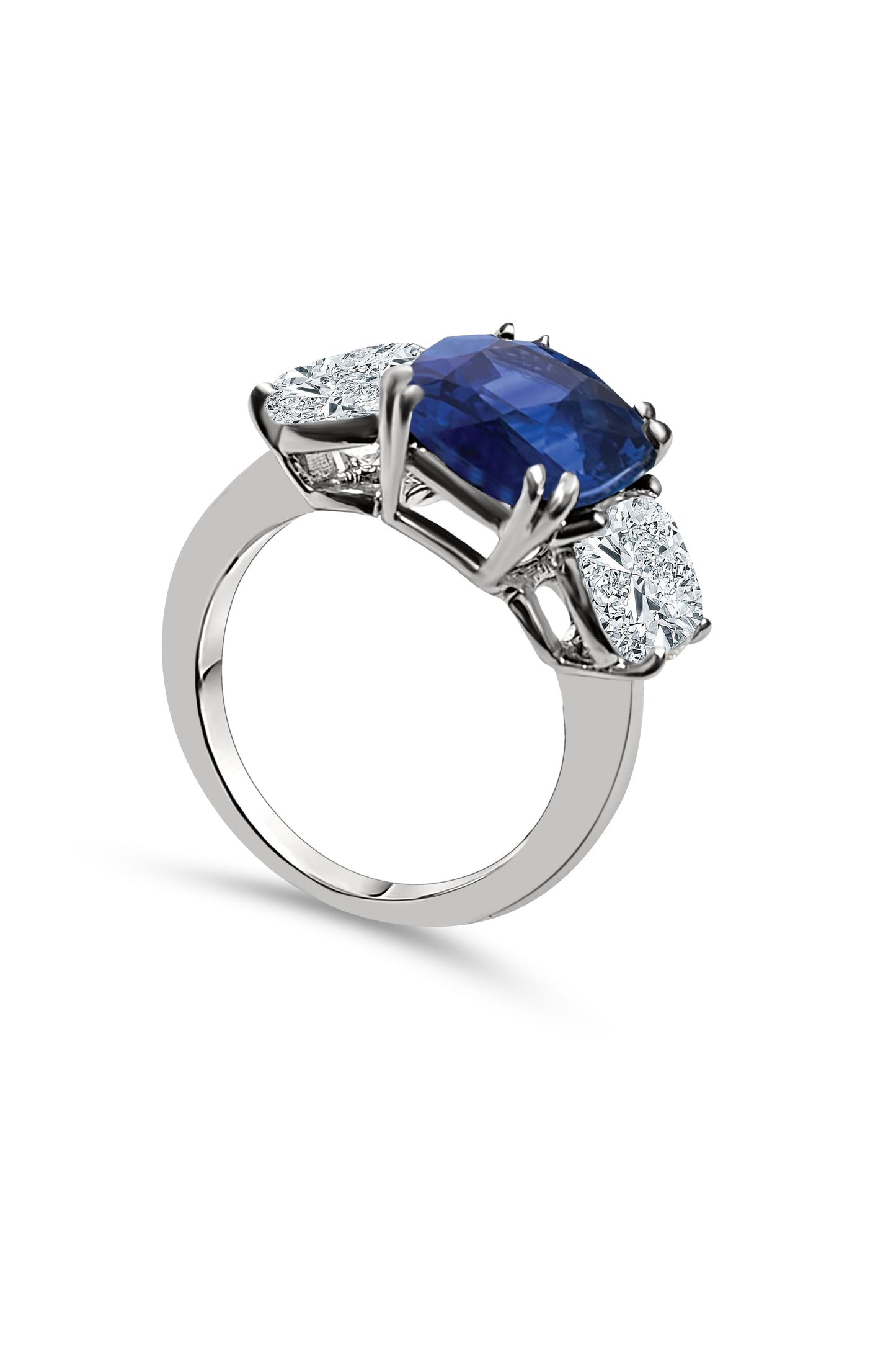 FANTASIA by DESERIO-Cushion Cut Sapphire Cz Ring-WHITE GOLD