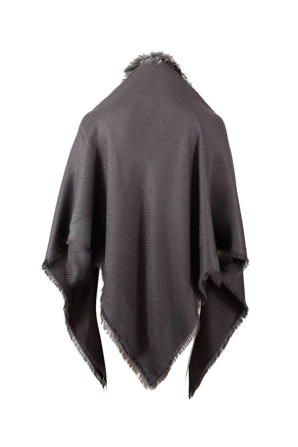 FENDI-Touch Of Fur Shawl-ASPHALT