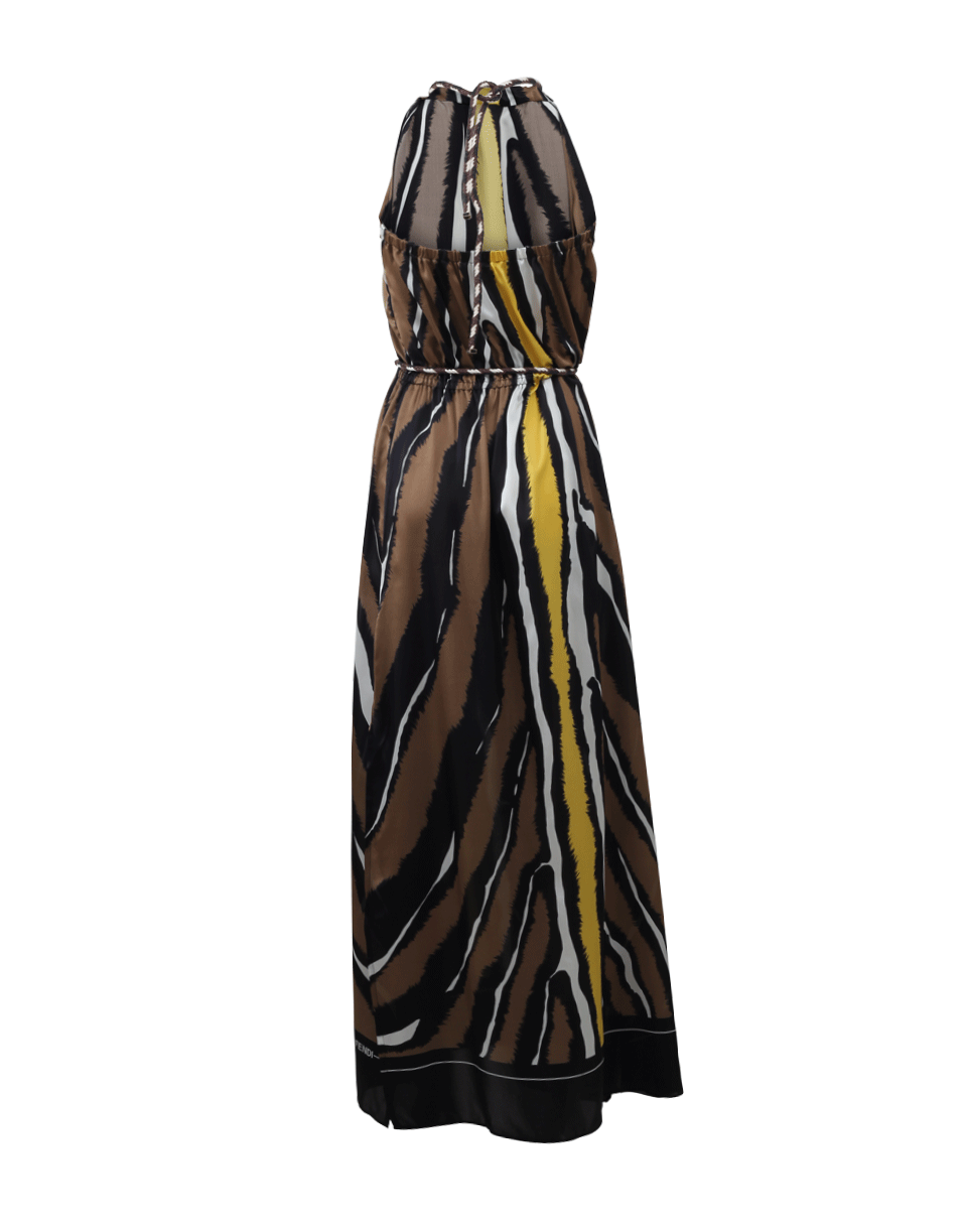 FENDI-Long Zebra Halter Dress-