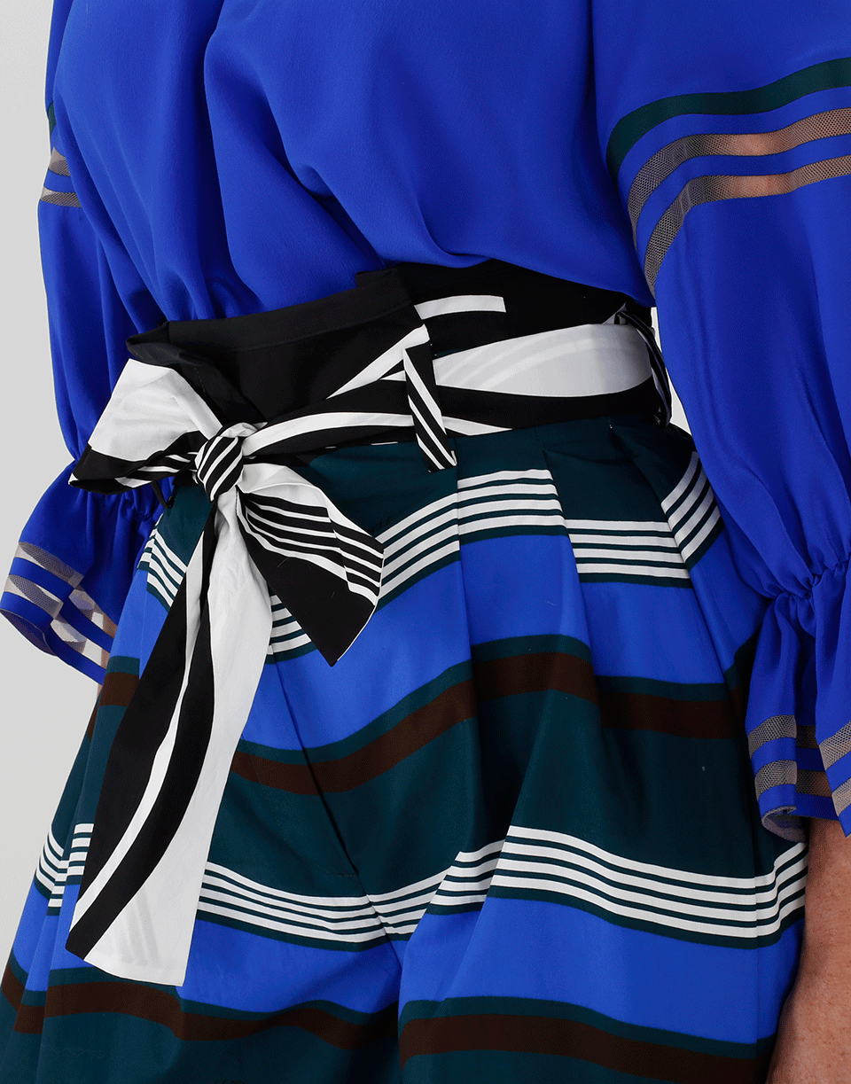 FENDI-Paper Bag Striped Cotton Pant-CLRBLOCK