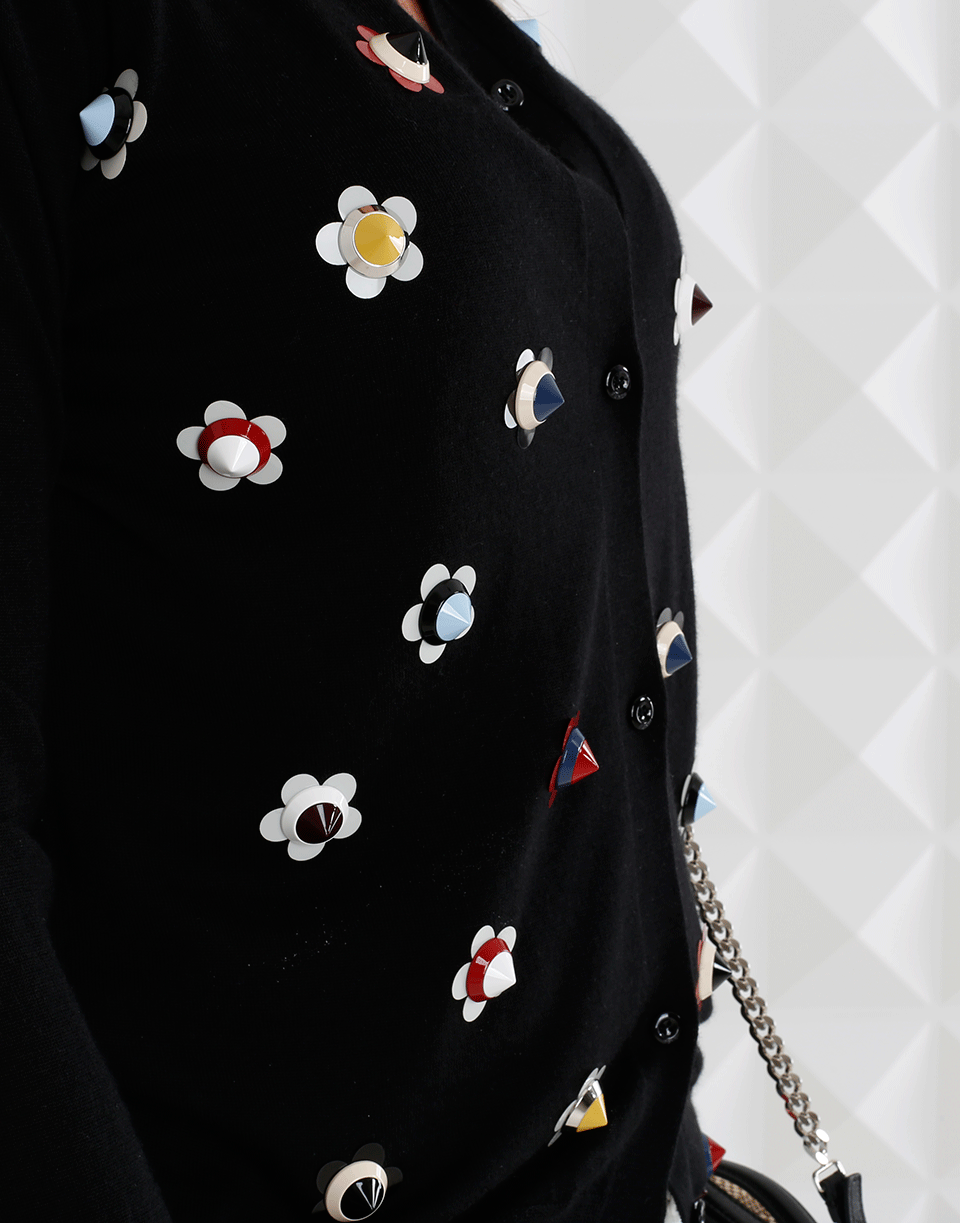 FENDI-Flower Stud Cardigan-