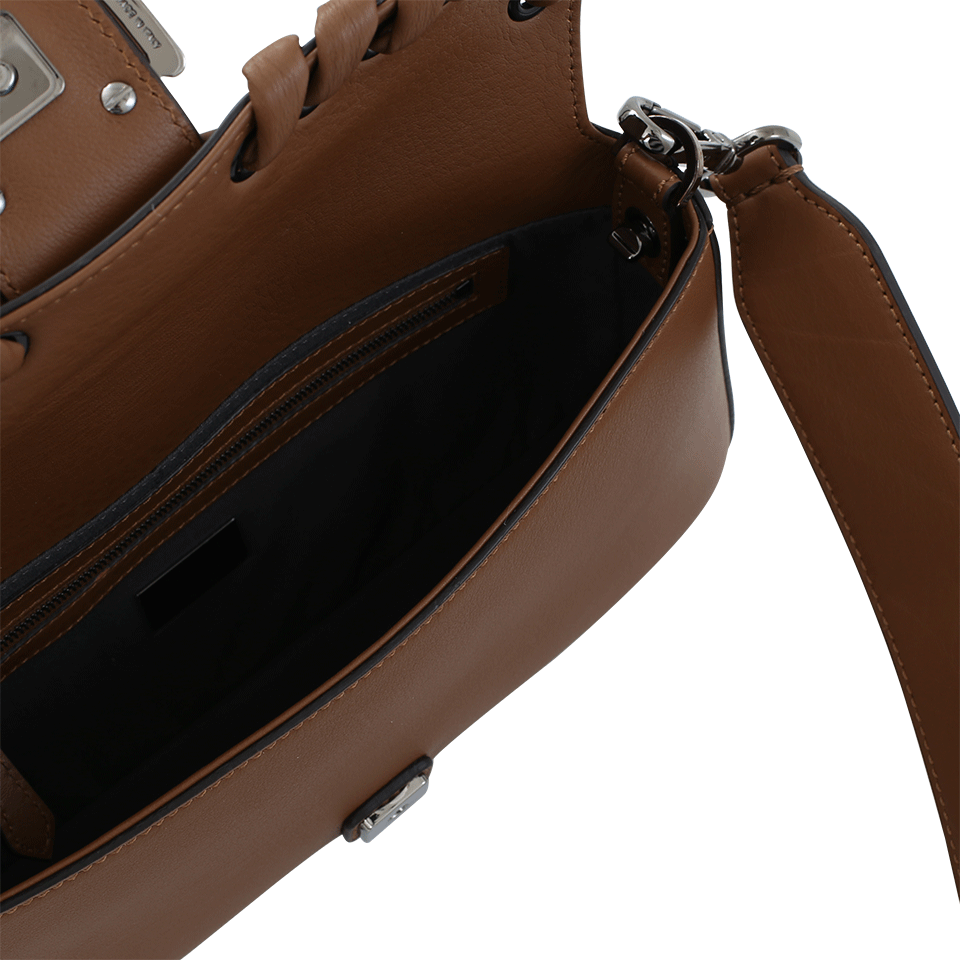 FENDI-Whipstitch Baguette-BRN/BLK